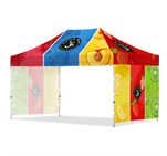 Coated Steel Sublimated Gazebo 4.5m x 3m -  2 Short Full-Wall Skins