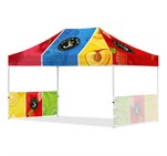 Coated Steel Sublimated Gazebo 4.5m x 3m - 2 Short  Half-Wall Skins
